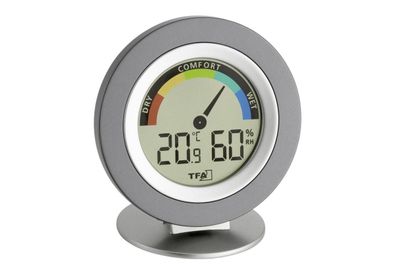 Digitales Thermo- / Hygrometer "Cosy" schwarz / silber