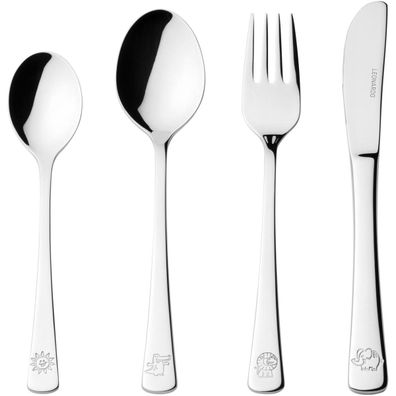 Kinderbesteck "Bambini" 4-teilig Edelstahl silberfarben