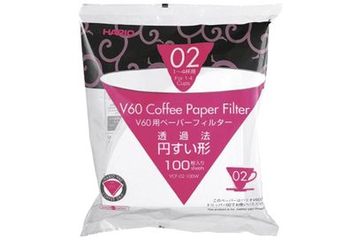 Papierkaffeefilter "V60" Gr. 02 100er Pack Papier Gr. 2 weiß