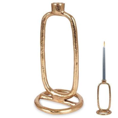 Goldener Aluminium-Kerzenständer, 24 cm
