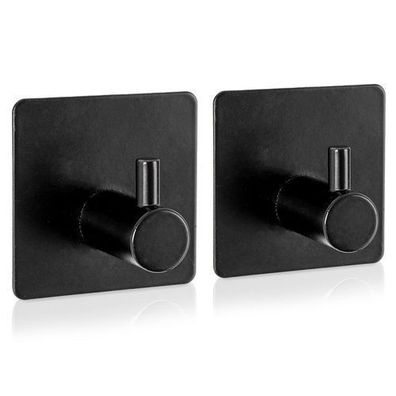 Hakenaufhänger selbstklebend schwarz RADKA 4,5x4,5 cm 2 Stück