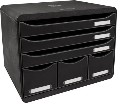 Exacompta 306714D Ablagebox Glossy Querformat mit 6 Schubladen für DIN A+ Dokumente