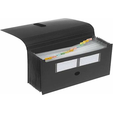 FolderSys Fächermappe 12 Fächer schwarz