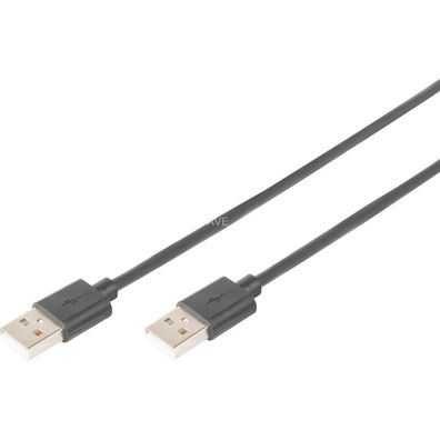 Digitus USB 2.0 Anschlusskabel Typ A -A, St/St, 1.0m, sw