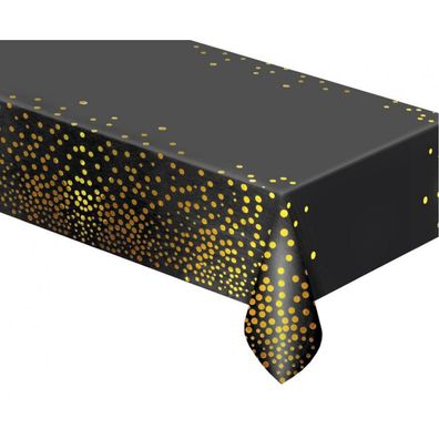 GoDan Godan Tischdecke schwarz Gold gepunktet Folie