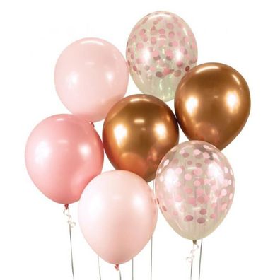 Farbe Pink-Copper Luftballonset 7 Stück 12 Zoll (30 cm)