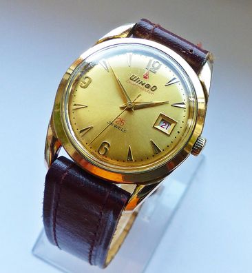Amida Wingo Levermaster Calendar 25Jewels Herren Vintage Armbanduhr Top Zustand