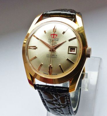 Schöne Tenor Genve Automatic Calendar 25Jewels Herren Vintage Armbanduhr Ungetragen