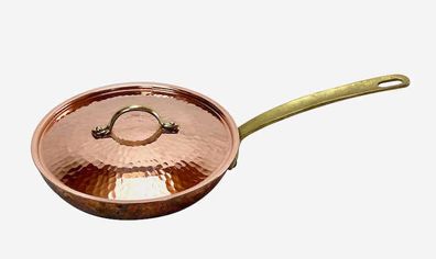 CopperGarden®" Kupferpfanne ø20 cm | Stiel & Deckel | verzinnt