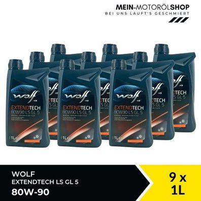 Wolf ExtendTech 80W-90 LS GL 5 Getriebeöl 9x1 Liter