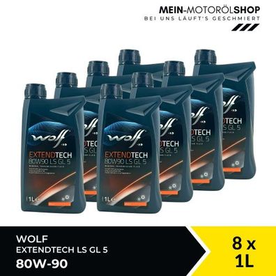 Wolf ExtendTech 80W-90 LS GL 5 Getriebeöl 8x1 Liter
