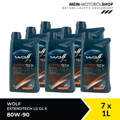 Wolf ExtendTech 80W-90 LS GL 5 Getriebeöl 7x1 Liter
