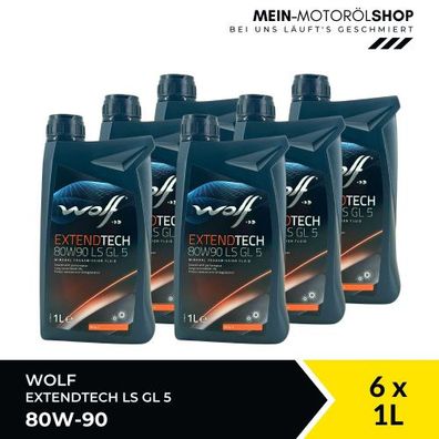 Wolf ExtendTech 80W-90 LS GL 5 Getriebeöl 6x1 Liter