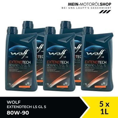 Wolf ExtendTech 80W-90 LS GL 5 Getriebeöl 5x1 Liter