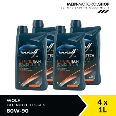Wolf ExtendTech 80W-90 LS GL 5 Getriebeöl 4x1 Liter