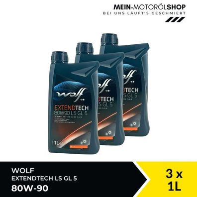 Wolf ExtendTech 80W-90 LS GL 5 Getriebeöl 3x1 Liter