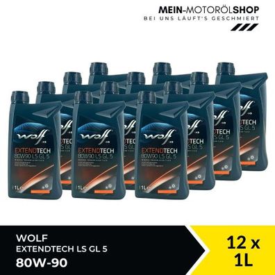 Wolf ExtendTech 80W-90 LS GL 5 Getriebeöl 12x1 Liter
