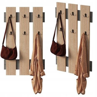 Wandgarderobe aus Sonoma-Eiche mit Griffen im skandinavischen Loft-Stil