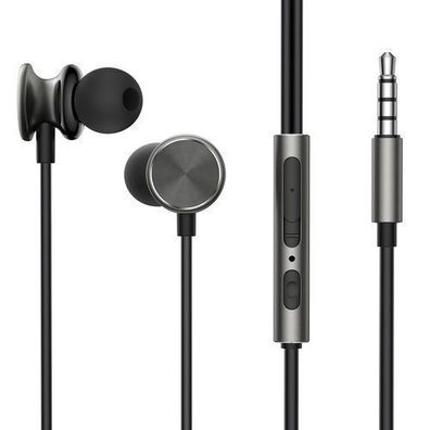 Joyroom JR-EW03 Kabelgebundene In-Ear-Ohrhörer - Stilvoll Dunkel Grau