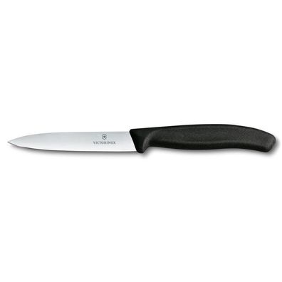 Swiss Classic, Gemüsemesser, 10cm, gerade, schwarz