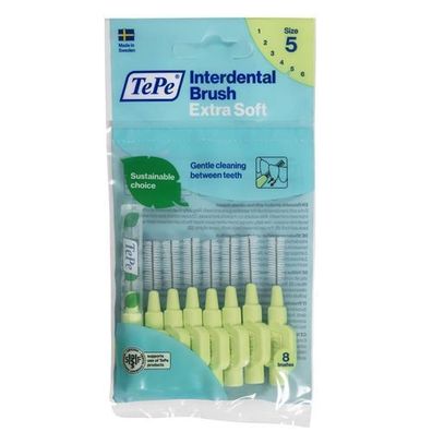 TePe Extra Sanfte Interdentalbürsten 0.8mm Hellgrün, 8 Stück