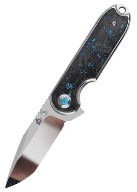 QSP, Nebula Blue Shredded Carbon Fiber Handle, Taschenmesser