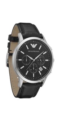 Emporio Armani Chronograph Schwarz Leder AR2447