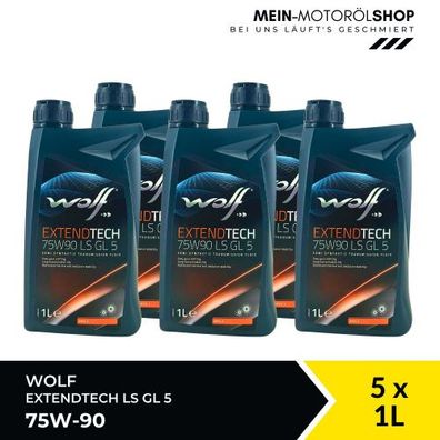 Wolf ExtendTech 75W-90 LS GL 5 Getriebeöl 5x1 Liter