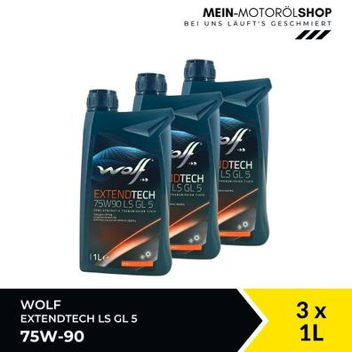 Wolf ExtendTech 75W-90 LS GL 5 Getriebeöl 3x1 Liter