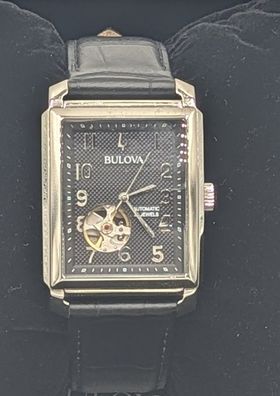 BULOVA Sutton 96A269 Automatik Herrenuhr Alligator Lederarmband