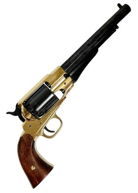 Remington 1858, Perkussionsrevolver, Schwarz mit Messingrahmen, Replik