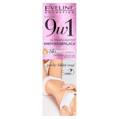 Eveline Sensitive Enthaarungscreme 9-in-1, Ultra-Delikat, 125 ml