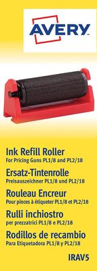 AVERY Zweckform IRAV5 Ersatz-Tintenrollen (für PL1/8 und PL2/18 161 x 58 x 14 mm) 5 S