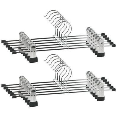 Metallener Hosenbügel mit Clips, 12 Stück