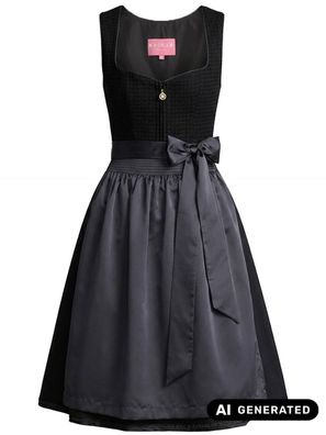 Dirndl Glorina 60cm Länge schwarz