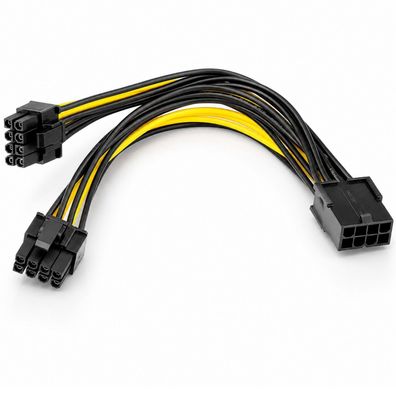 L28 25cm 8 pin PCIe auf 2x 8pin (6 + 2) Grafikkarte Stromkabel PCI-Express Adapter