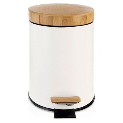 Metall-Abfalleimer mit Fußpedal, weiß, Whiteline, 3 l