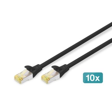 Digitus CAT 6A S/FTP Patchkabel, 10 Stück, 3m, schwarz