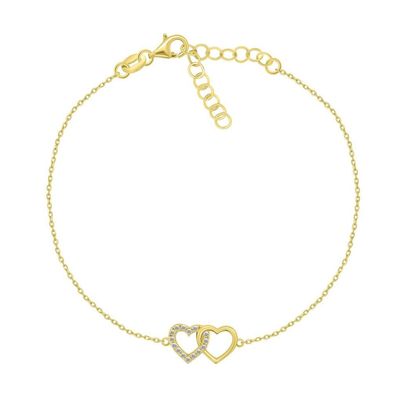 Zartes Silberarmband Verknüpfte Herzen BRC115Y