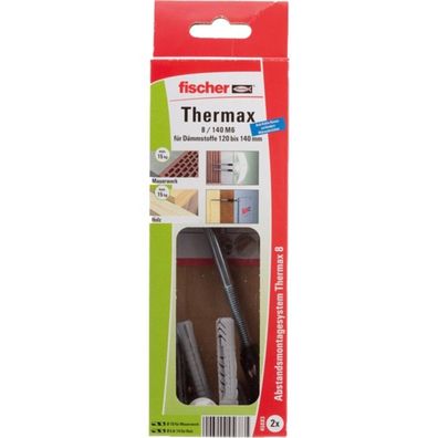 Fischer 2x Abstandsmontagesystem Thermax 8/140 M6 B - 45683
