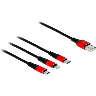 Delock DELOCK USB 3in1 Ladekabel für Lightning/Micro-USB/USB C 1m