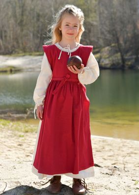 Kinder Mittelalterkleid, Überkleid Lilou, weinrot