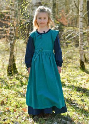 Kinder Mittelalterkleid, Überkleid Lilou, petrol
