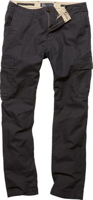 Vintage Industries Slimfit Cargohose Mallow Pants Off Black