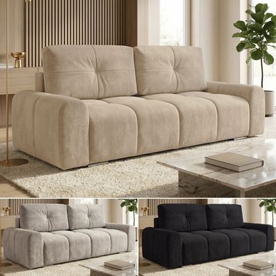 Bettsofa Fluffy mit Schlaffunktion und Bettkasten - Bonellfederkern, Schlafsofa
