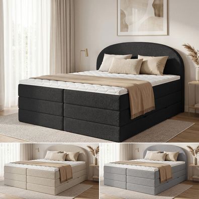 Boxspringbett Cloud XL mit 2 Bettkästen und Topper, mit Taschenfederkern Polsterbett