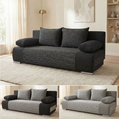 Schlafsofa Naki - Sofa mit Schlaffunktion und Bettkasten, Bettsofa, Couch