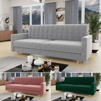 Schlafsofa Sara - Couch mit Schlaffunktion Sofa mit Bettkasten Bettfunktion Bettsofa
