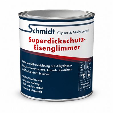 Schmidt® Superdickschutz-Eisenglimmer 1K Metallbeschichtung 1 Liter