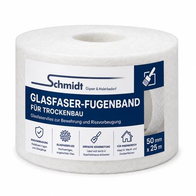 Schmidt Glasfaser-Fugenband für Trockenbau 50 mm x 25 m